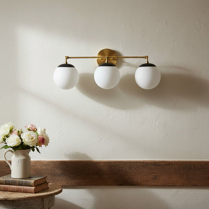 Glorica Glass Wall Sconce - Modern Vintage Vanity Light Fixture