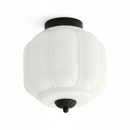 Vintage Eloise Milk Glass Flush Mount Ceiling Light - Vintage Charm Soft Glow