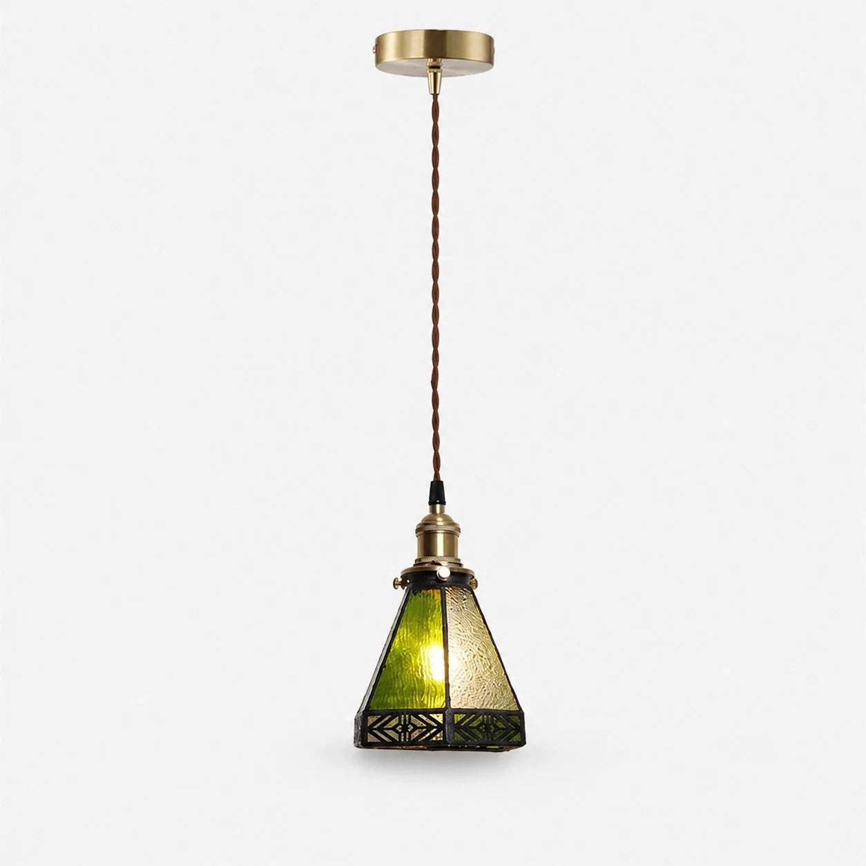 green amber stained glass pendant light product image