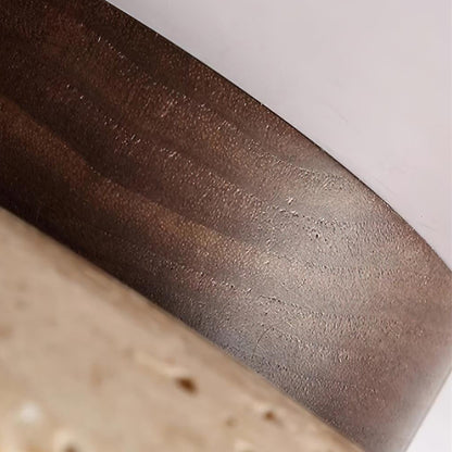 Zylindrische Travertinholz Deckenleuchten