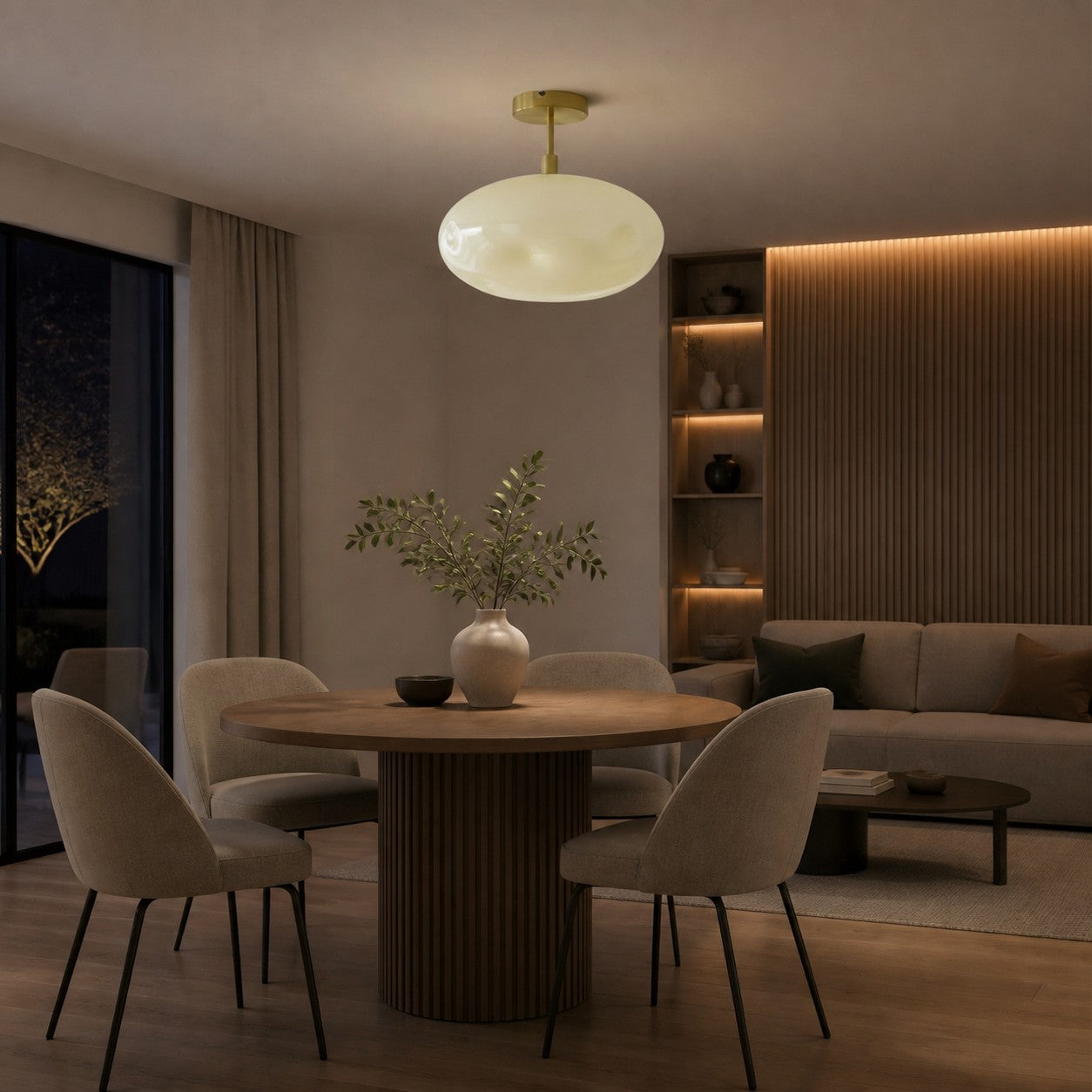 Orra Deckenleuchte – Skulpturales Kugeldesign, modern, minimalistisch, vielseitig für das Wohnzimmer