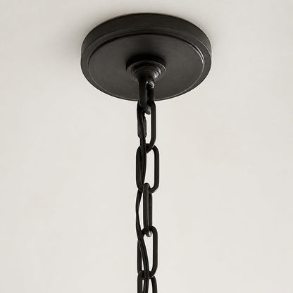 Reticula Open Iron Frame Chandelier - Indoor and Outdoor Hanging Light for Dining Room Living Room Entry