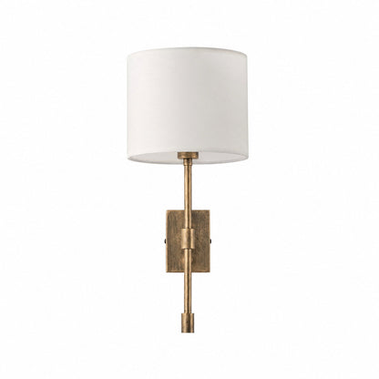 Atticus Fabric Shade Wall Sconce - Modern Brass Wall Light for Bedroom and Hallway