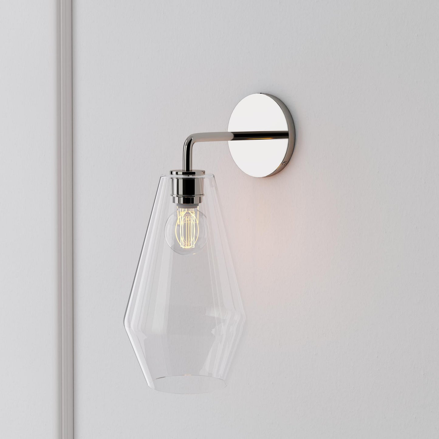 Merin Sculptural Milk Glass Geometric Wall Lamp