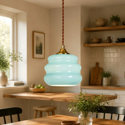 Pendant light over dining table