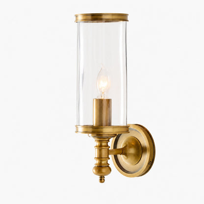 Driscoll Glaszylinder-Wandleuchte – Klassische Wandlampe aus Eisen mit klarem Glasschirm