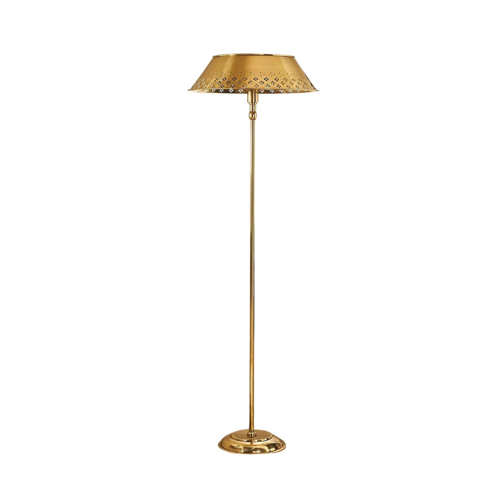 Auriglow Perforated Brass Floor Lamp – Space Age Style for Living Room or Bedroom