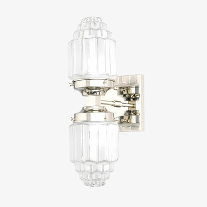 Tierlux Glass Art Deco Wall Sconce - Glass Frosted Globes with Skyscraper Globe