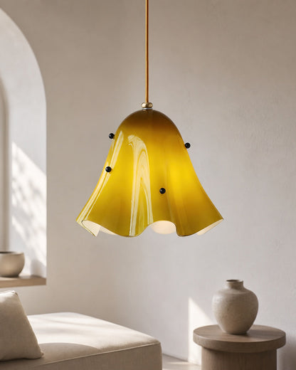 Bellina Artistic Glass Pendant Light - Modern Bloom Inspired Hanging Ceiling Lamp