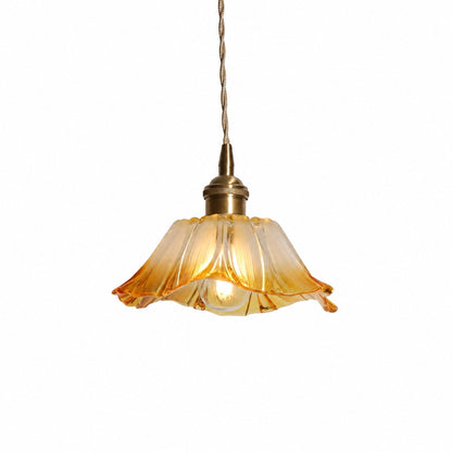 Blossix Elegant Art Pendant Lamp - Glass Flower Shade Design for Living or Dining Room N24