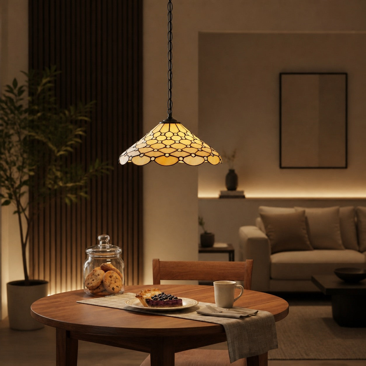 TF Pearl Pendelleuchte – Mit Glasschirm und verstellbarer Länge für Esszimmer und Küchen