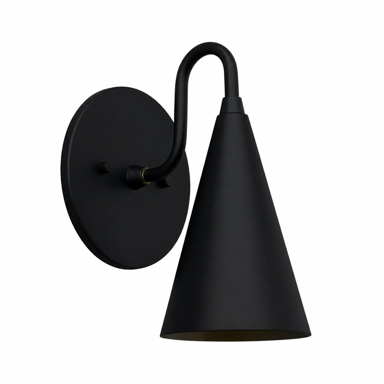Curva Metal Cone Shade Sconce – Vintage Brass Wall Light for Entryway or Stairwell