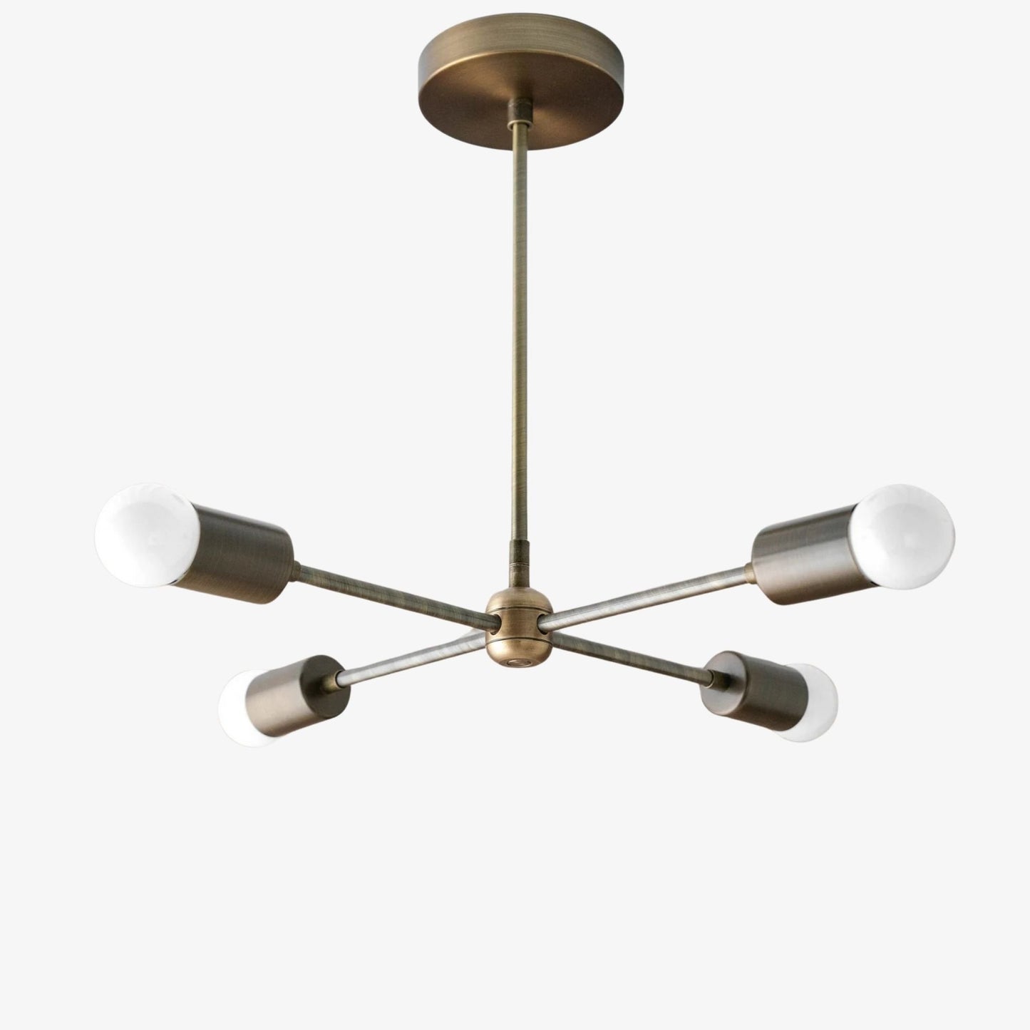 Mobilux Line Mid Century Gold Sputnik Chandelier - Geometric Brass Fixture