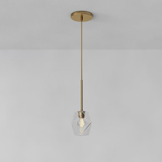Talvior Faceted Pendant Light – Adjustable Glass Light Fixture