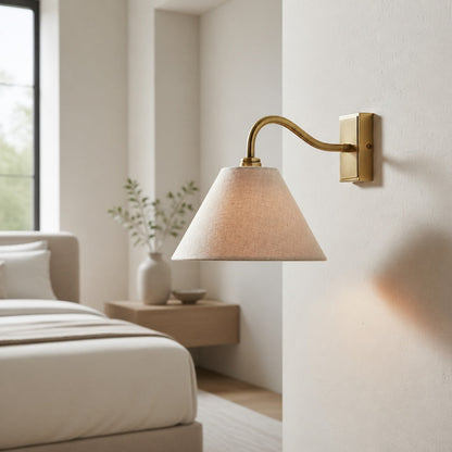 Lumweve Wandleuchte – Elegante Wandleuchte mit plissiertem Schirm für Flur und Arbeitszimmer