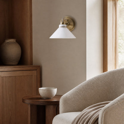 Aurenza Sconce – Farmhouse Wall Light with Metal Accents for Cozy Spaces