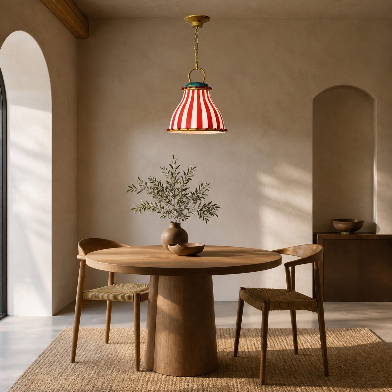 Festilo Glass Pendant Light – Playful Striped Design Hanging Lamp in Decorative Style for Kitchen and Dining