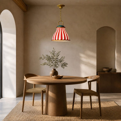 Festilo Glass Pendant Light – Playful Striped Design Hanging Lamp in Decorative Style for Kitchen and Dining