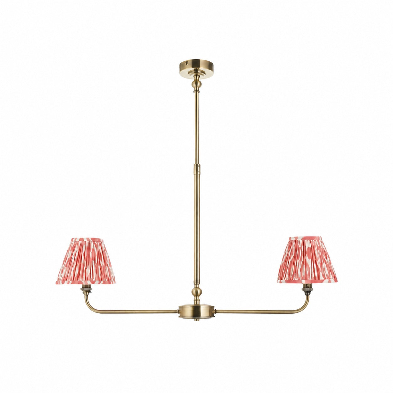 Zevatik Classic Ikat Patterned Fabric Chandelier - Metal Bracket Chandelier