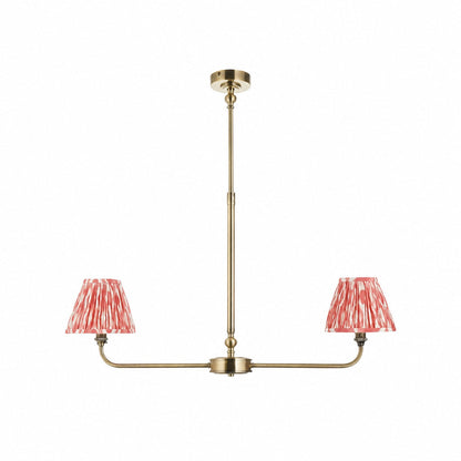 Zevatik Classic Ikat Patterned Fabric Chandelier - Metal Bracket Chandelier