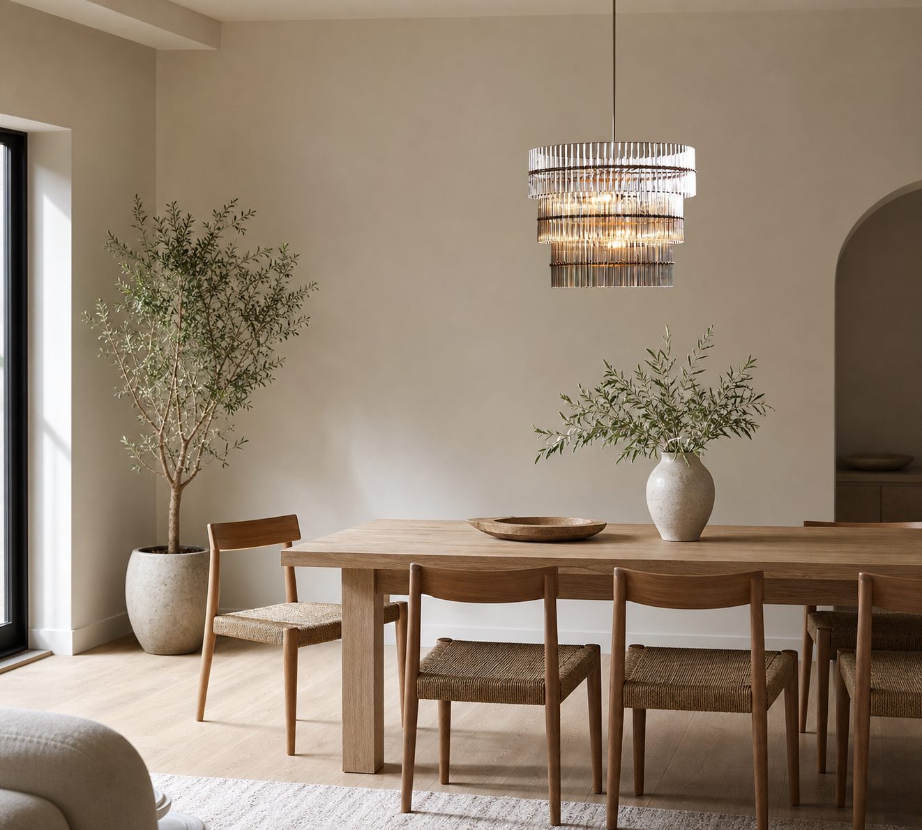 Lumora Kristall-Pendelleuchte – Elegantes Trommelmessing und geschliffenes Glas