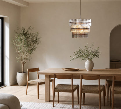 Lumora Kristall-Pendelleuchte – Elegantes Trommelmessing und geschliffenes Glas