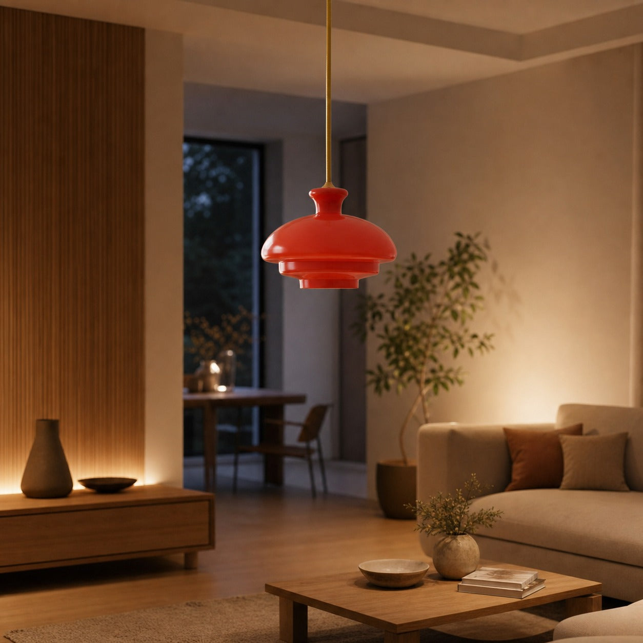 HaloVita Decorative Pendant Lamp – Minimalist Metal and Glass Pendant for Living Areas