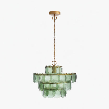 Morien Colorful Disc Pendant Light - Artistic Glass and Metal Pendant Lighting for Dining or Bedroom