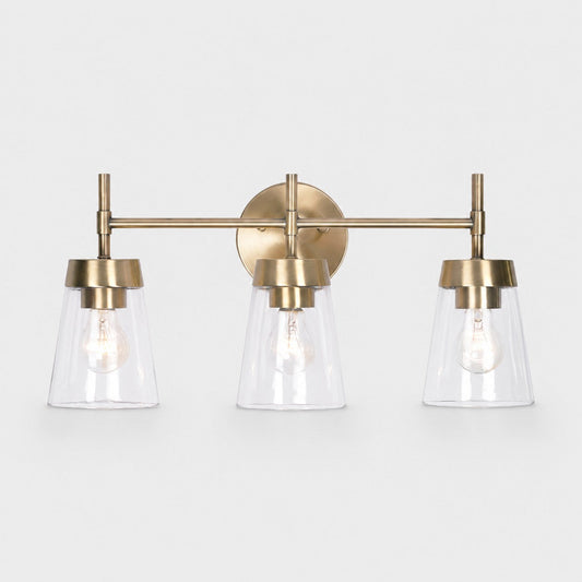 Brushed Brass 3-Light Bathroom Vanity Wall Light