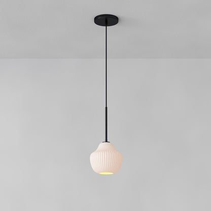 Rivrona Ribbed Pendant – Modern Ribbed Glass Light with Metal Finish
