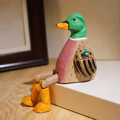 Hand-Carved Wooden Dangling-Leg Animal Ornaments
