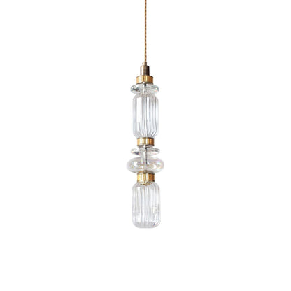 Minimalistische Ballett-Pendelleuchte - Eisen-Metall-Glas-Gold-Bernstein-Innenbeleuchtung