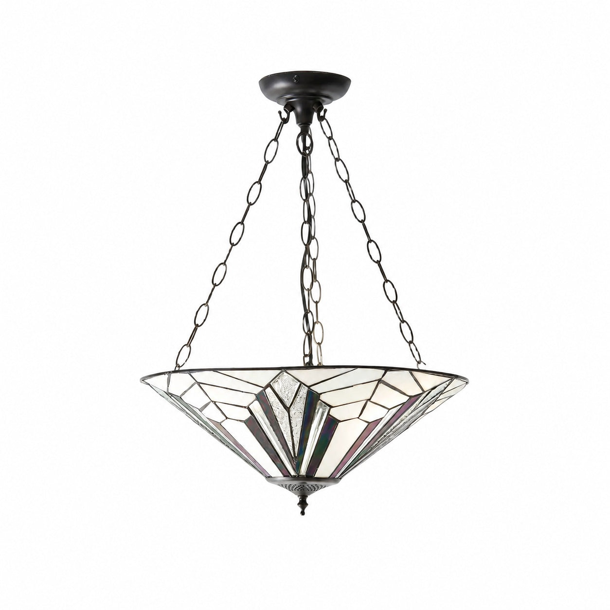 TF Astoria Dekorative Buntglas-Deckenleuchte – Art-Deco-Deckenleuchte für Eingangsbereiche und Lounges