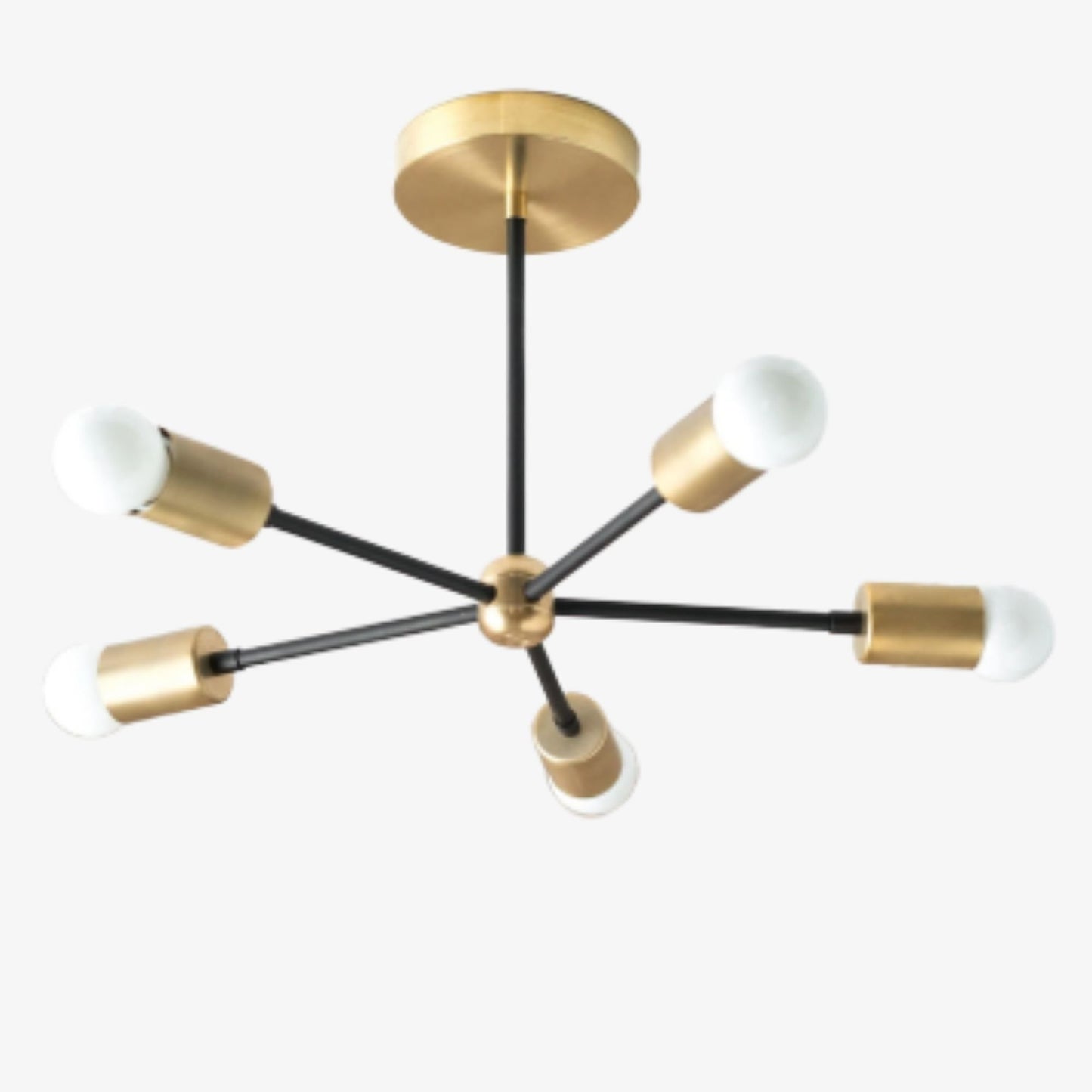 Mobilux Line Mid Century Gold Sputnik Chandelier - Geometric Brass Fixture