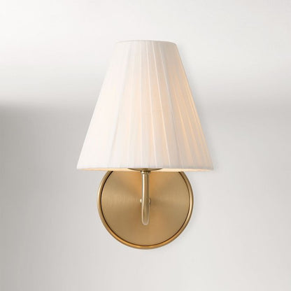Fibura Contemporary Metal Sconce with Soft Linen Shade Subtle Silhouette for Living Rooms and Corridors
