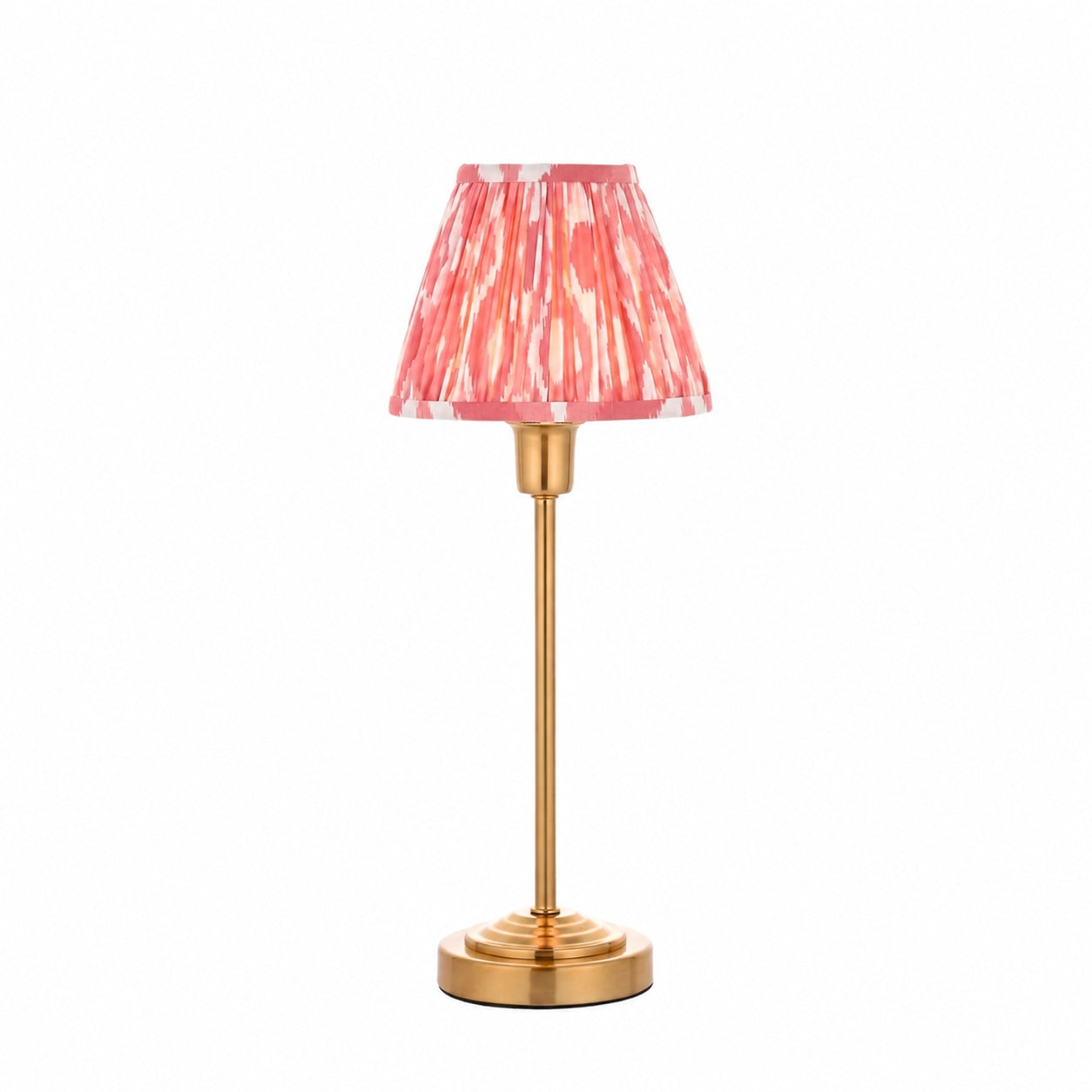 Bronzuno Tischleuchte mit gemustertem Stoff – Ausführung in Messing oder Bronze, modern-bohemischer Stil, ideal für Nachttisch und Wohnzimmer