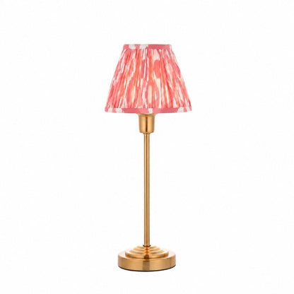 Bronzuno Tischleuchte mit gemustertem Stoff – Ausführung in Messing oder Bronze, modern-bohemischer Stil, ideal für Nachttisch und Wohnzimmer