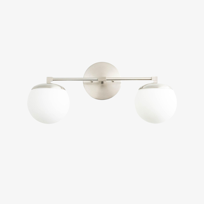 Glorica Glass Vanity Light - Art Deco Brass Wall Globe Fixture Modern