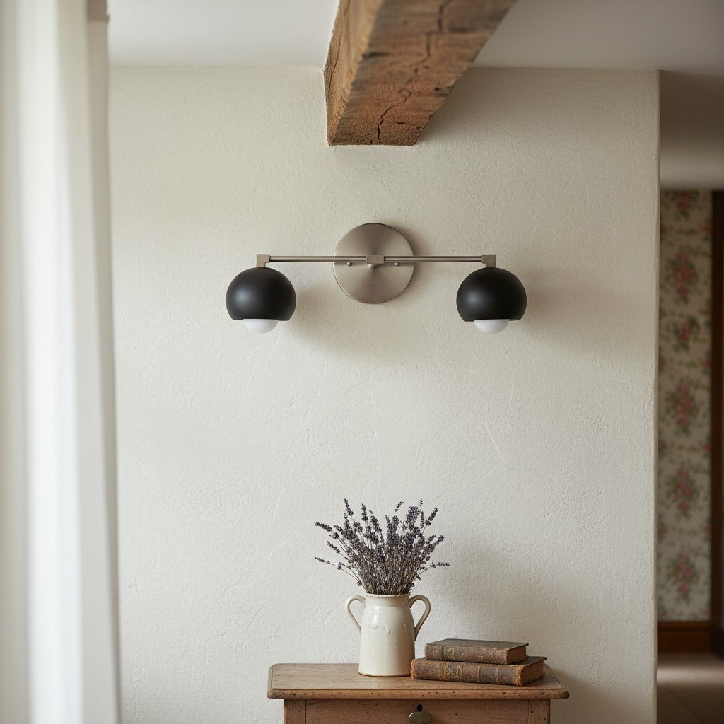 Metio Kuppel-Dekoratives Schminklicht – Klassische Badezimmer-Wandlampe mit Kugelschirm