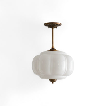 Eloise Vintage Glass Chandelier - Milk Glass Home Accent