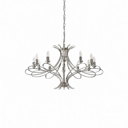Foline Geometrischer Kronleuchter – Nickel-Finish, stimmungsvolles Licht für Flure und Küchen