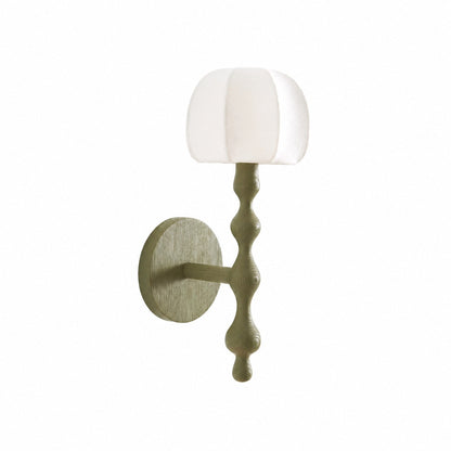 Savara Moderne Wandleuchte mit gebogenem Sockel – Sanfter, diffuser Stoffschirm für Flure und Wohnzimmer