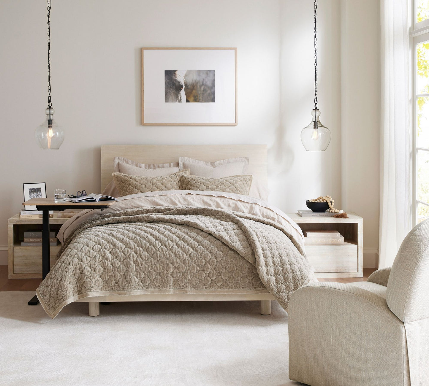 Lawson Glass Pendant Light - Recycled & Milk Glass with Bronze Accent