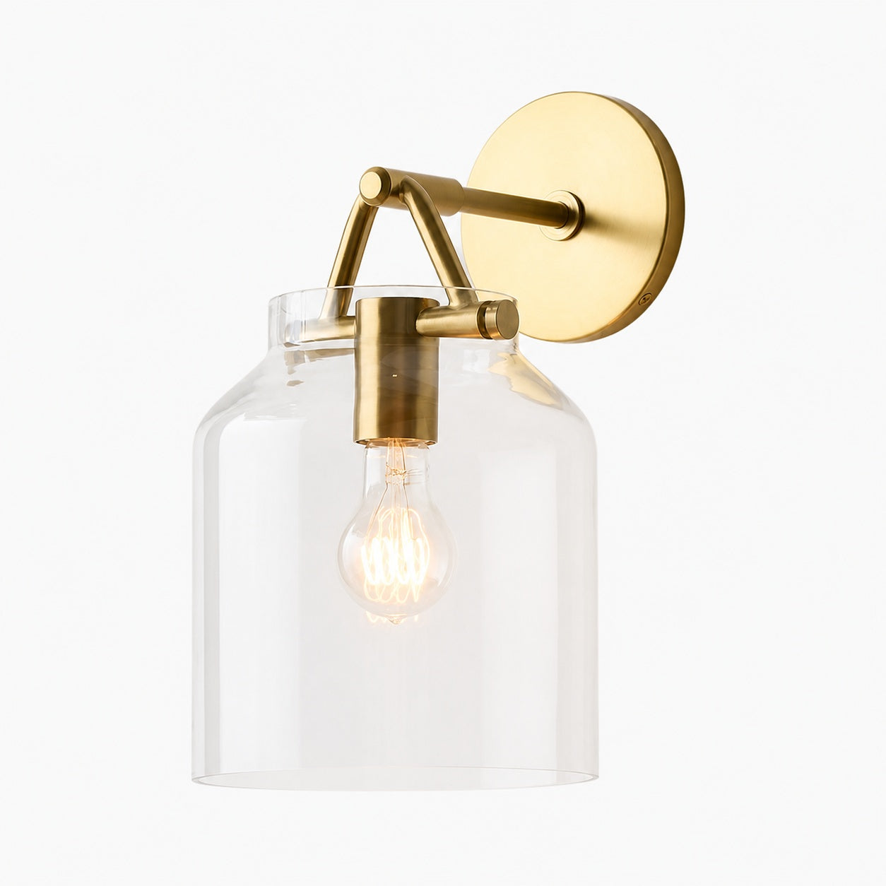 Hanton Moderne, minimalistische Wandleuchte aus Messing und Glas – feuchtigkeitsbeständig für Badezimmer