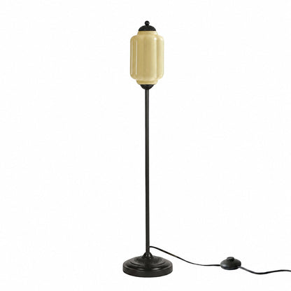 Eloise Textured Glass Pumpkin-Inspired Floor Lamp - Organic Artistry and Retro Style for Living Rooms