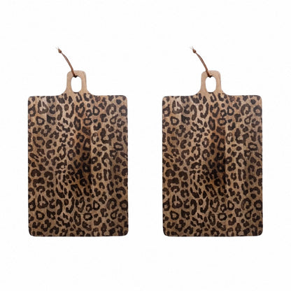 Lepwood Premium Leopard Print Sapele Wood Chopping Serving Board for Table Styling and Entertaining