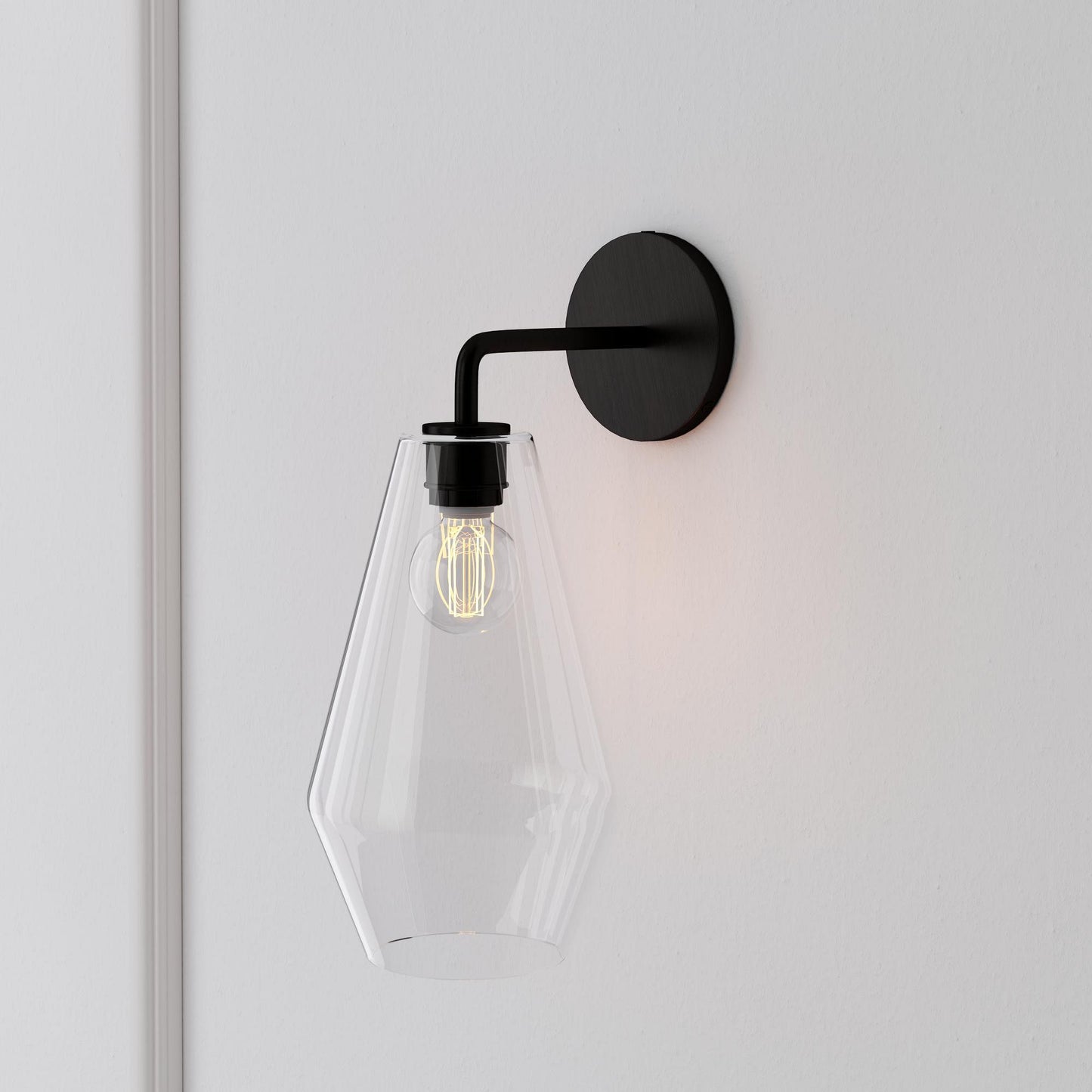 Merin Sculptural Milk Glass Geometric Wall Lamp