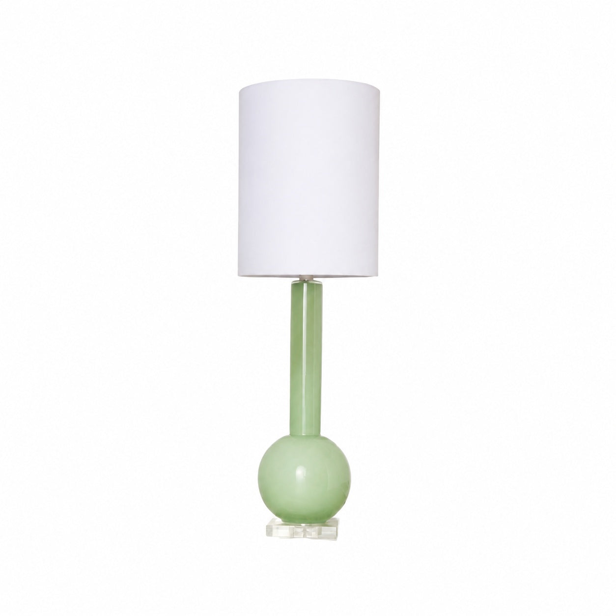 Savara Minimalistische Tischleuchte – Klare Glasform mit Stoffschirm für Schlafzimmer