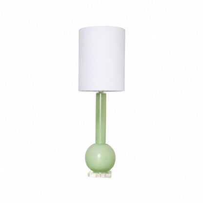 Savara Minimalistische Tischleuchte – Klare Glasform mit Stoffschirm für Schlafzimmer