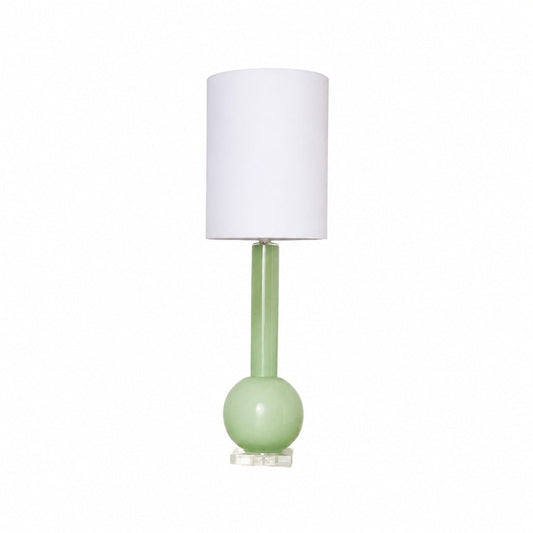 Savara Minimalistische Tischleuchte – Klare Glasform mit Stoffschirm für Schlafzimmer